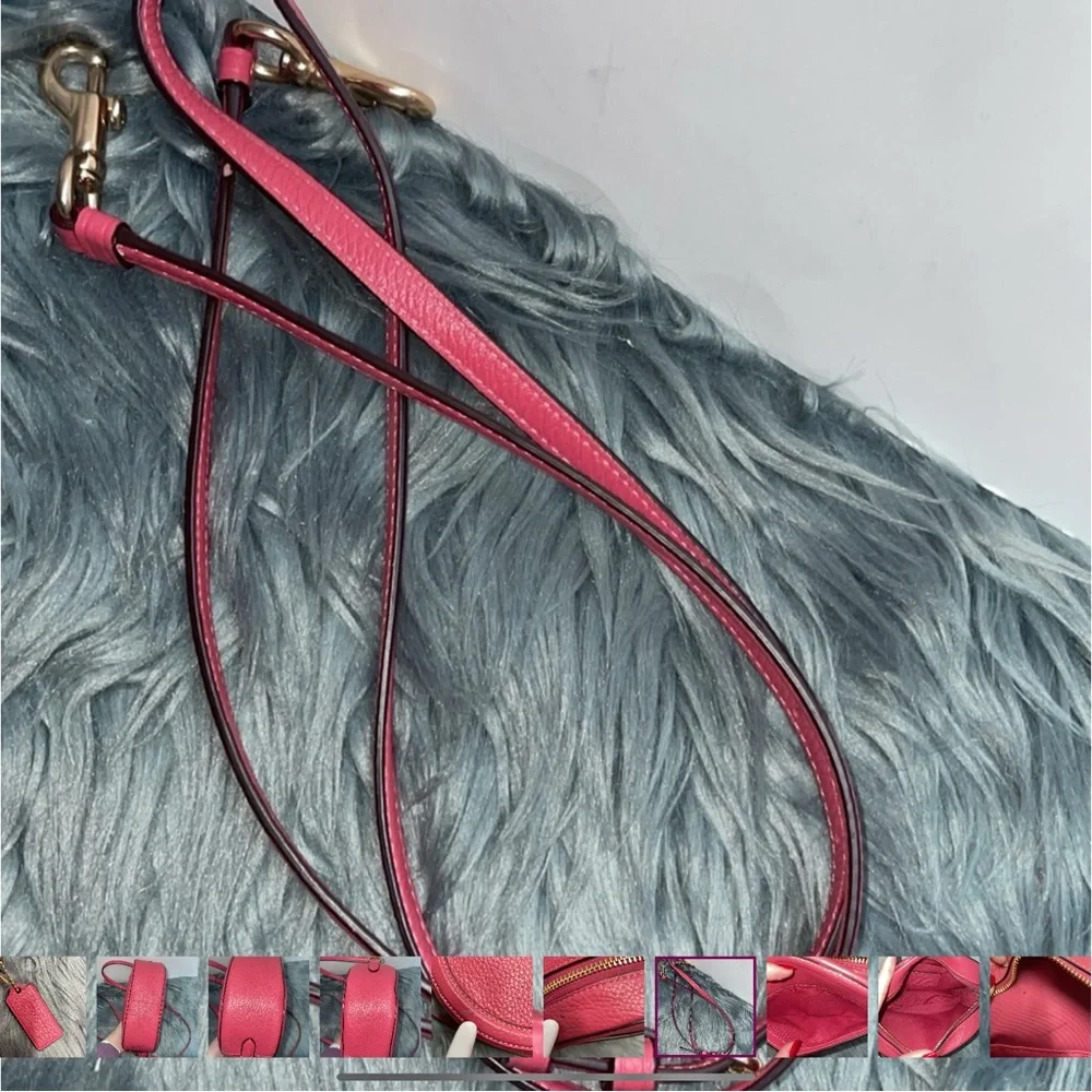 Coach Pink Leather Crossbody Bag with Embossed Design - Picture 9 of 14